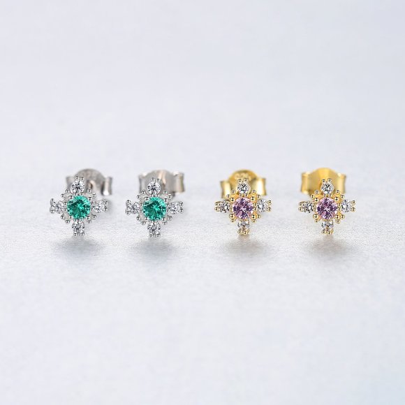 "925 Sterling Silver Snowflake Drop Earring , I030 - Picture 2 of 2